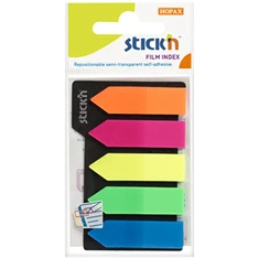 Stick`N 42x12 mm 5x25 lapos nyíl formájú neon oldaljelölő címke Stick`N 42x12 mm 5x25 lapos nyíl formájú neon oldaljelölő címke
