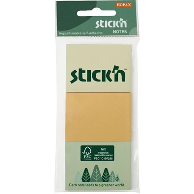 Stick`N 38x51 mm 3x100 lap (3 tömb/csomag) vegyes pasztell színek öntapadó jegyzettömb Stick`N 38x51 mm 3x100 lap (3 tömb/csomag) vegyes pasztell színek öntapadó jegyzettömb