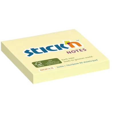 Stick`N 76x76mm 90lap környezetbarát pasztell sárga jegyzettömb Stick`N 76x76mm 90lap környezetbarát pasztell sárga jegyzettömb