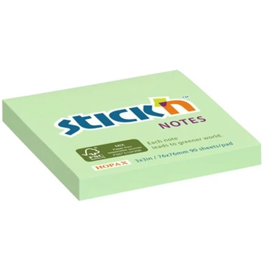 Stick`N 76x76mm 90lap környezetbarát pasztell zöld jegyzettömb Stick`N 76x76mm 90lap környezetbarát pasztell zöld jegyzettömb