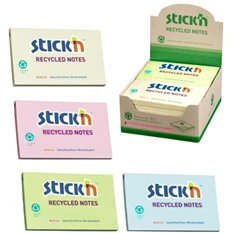 Stick`N 78x127mm újrahasznosított 100 lap 12tömb/cs jegyzettömb Stick`N 78x127mm újrahasznosított 100 lap 12tömb/cs jegyzettömb