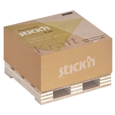 Stick`N KraftCube 76x76 mm 400 lap barna öntapadó natúr újrahasznosított jegyzettömb Stick`N KraftCube 76x76 mm 400 lap barna öntapadó natúr újrahasznosított jegyzettömb