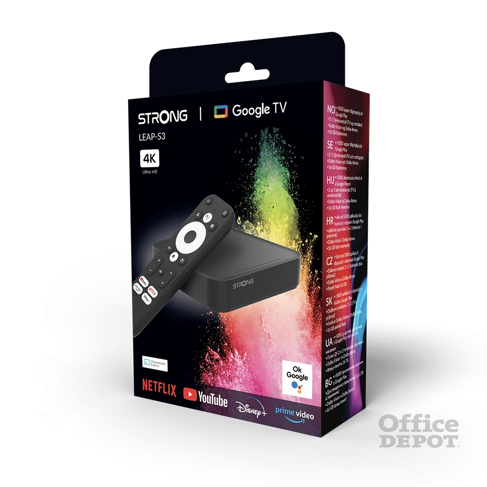 Strong LEAP-S3 Google TV BOX set-top box / TV okosító / médialejátszó