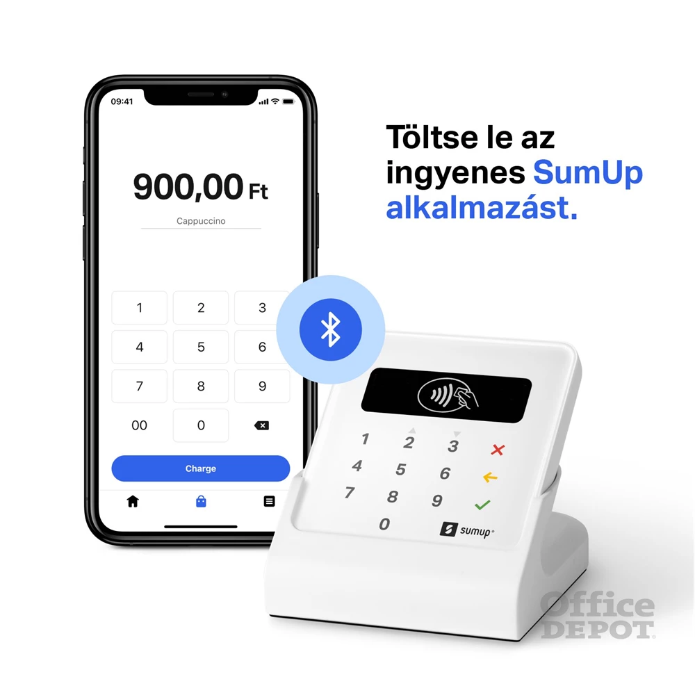 SumUp Air szett, kártyaolvasó és töltődokkoló egyben