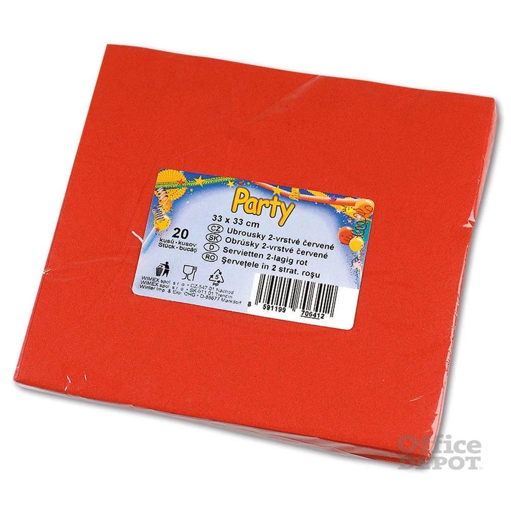 Színes papírszalvéta 3 rétegű 20 db piros