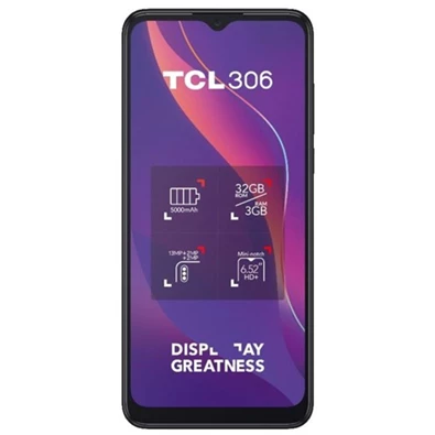 TCL 306 3/32GB Dual SIM kártyafüggetlen okostelefon - szürke (Android) TCL 306 3/32GB Dual SIM kártyafüggetlen okostelefon - szürke (Android)