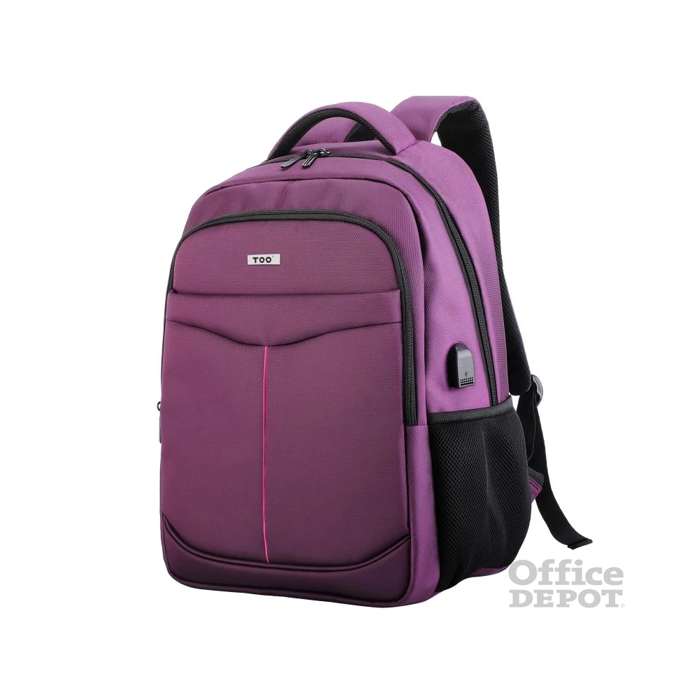 TOO 15,6" USB portos lila hátizsák