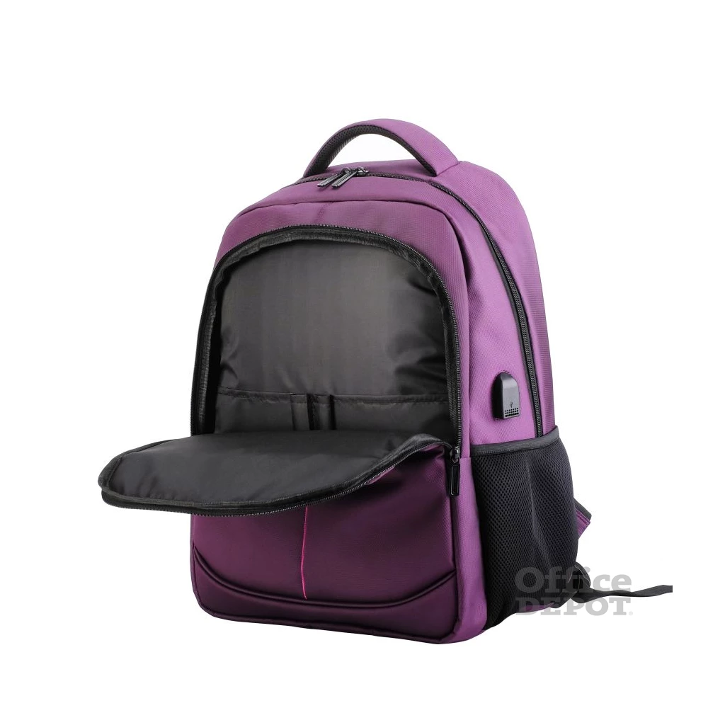 TOO 15,6" USB portos lila hátizsák