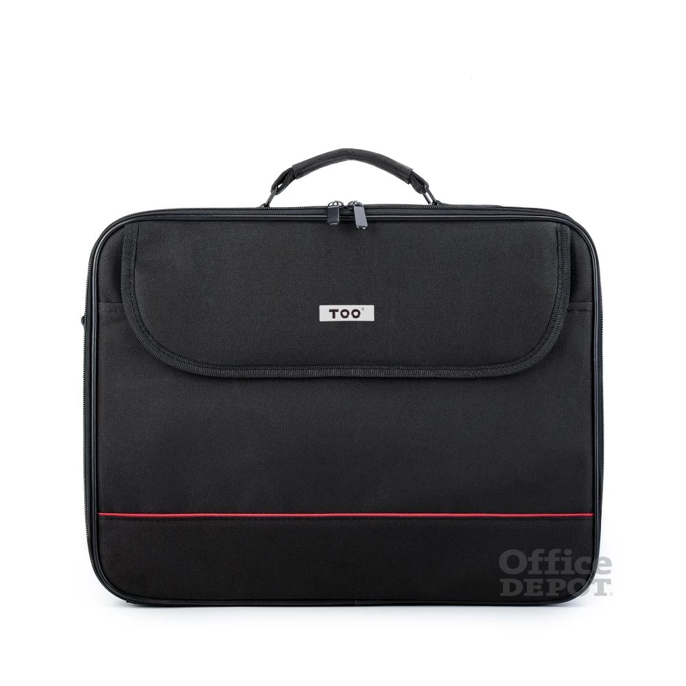TOO 15,6" fekete notebook táska piros dekor csíkkal