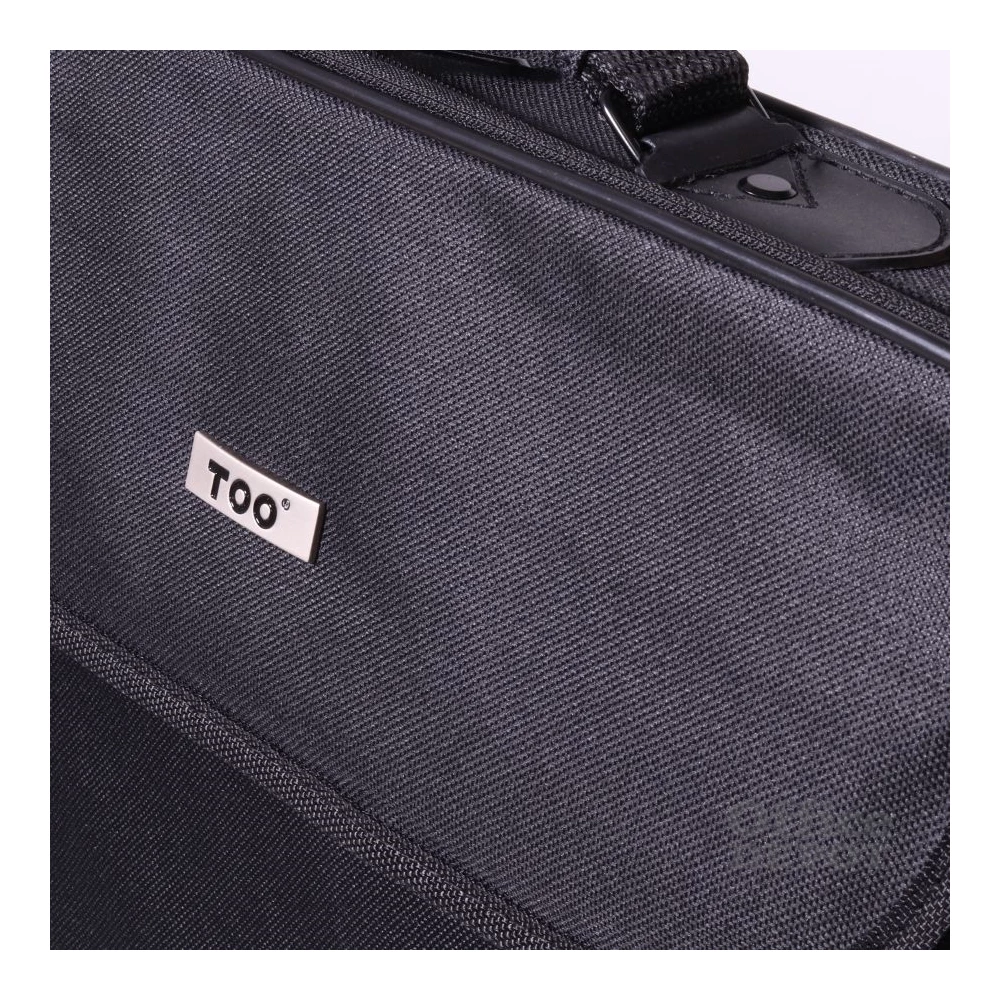 TOO 15,6" fekete notebook táska piros dekor csíkkal