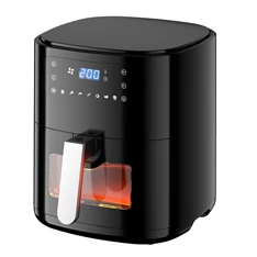 TOO AF-650-B-1500 W fekete 6 L forrólevegős sütő (air fryer/airfryer) digitális vezérléssel, betekintő ablakkal TOO AF-650-B-1500 W fekete 6 L forrólevegős sütő (air fryer/airfryer) digitális vezérléssel, betekintő ablakkal