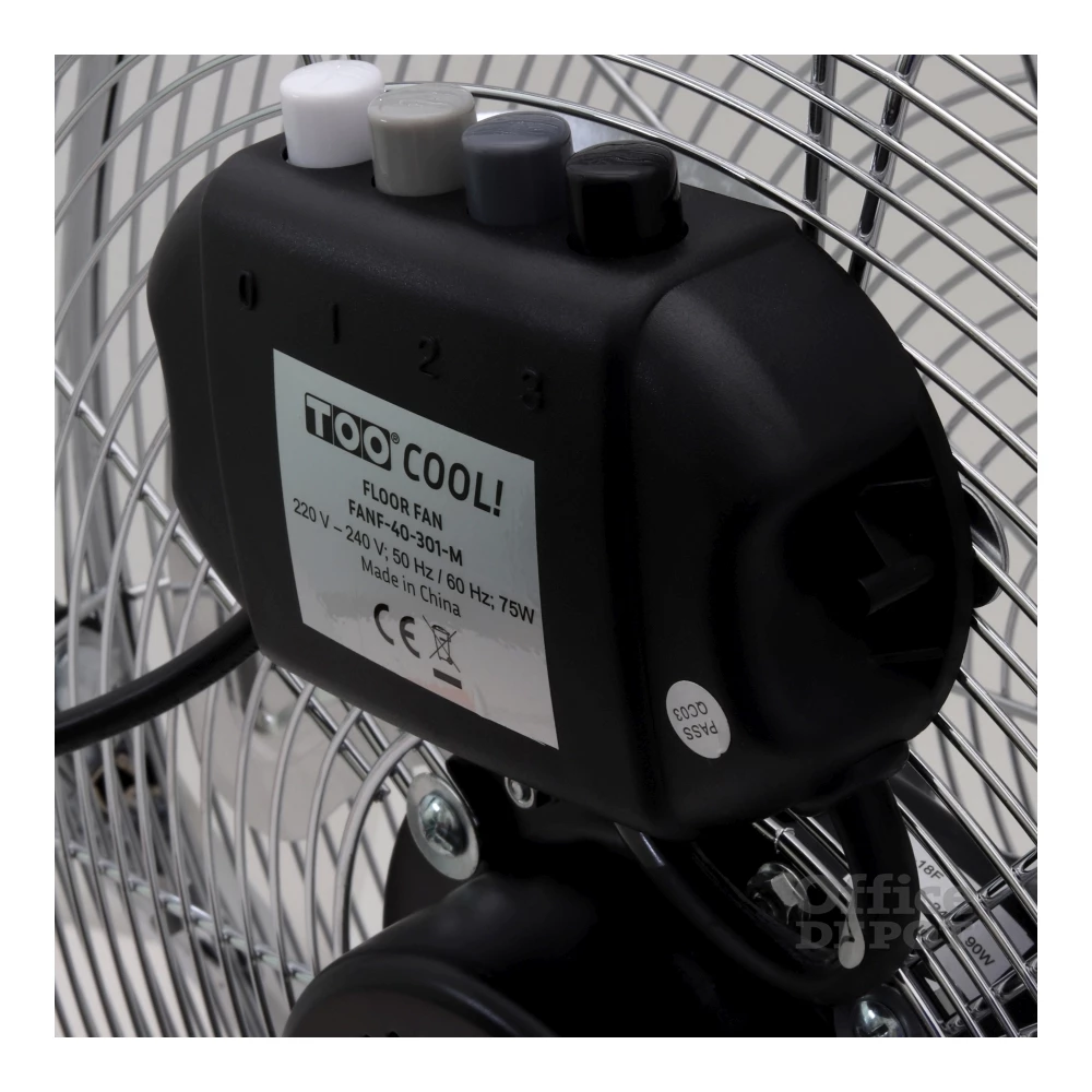 TOO FANF-40-301-M ezüst, 40 cm, sebességfokozat száma:3, 75 W, padló ventilátor