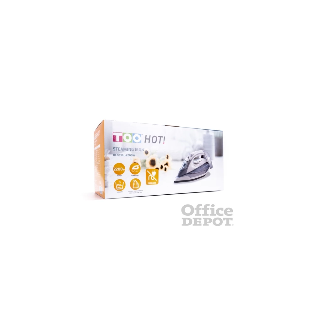 TOO IR-103BL-2200W kék-fehér vezeték nélküli gőzölős vasaló