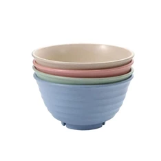 TOO KT-106 5db-os vegyes színekben búzaszalma műanyag tál szett, 17×9 cm TOO KT-106 5db-os vegyes színekben búzaszalma műanyag tál szett, 17×9 cm