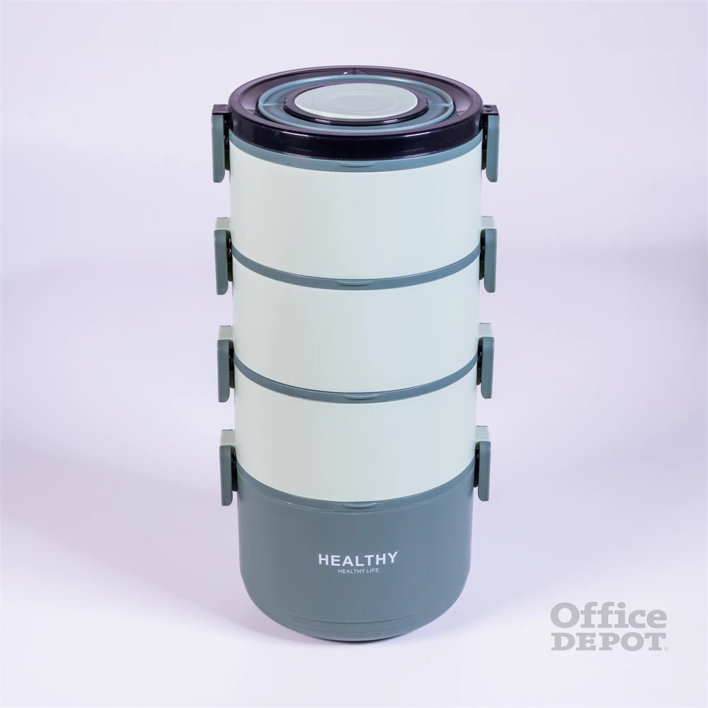 TOO KT-114-GR zöld műanyag ételhordó, 15×15×33 cm