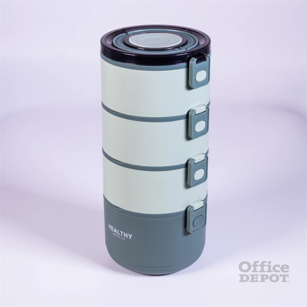 TOO KT-114-GR zöld műanyag ételhordó, 15×15×33 cm