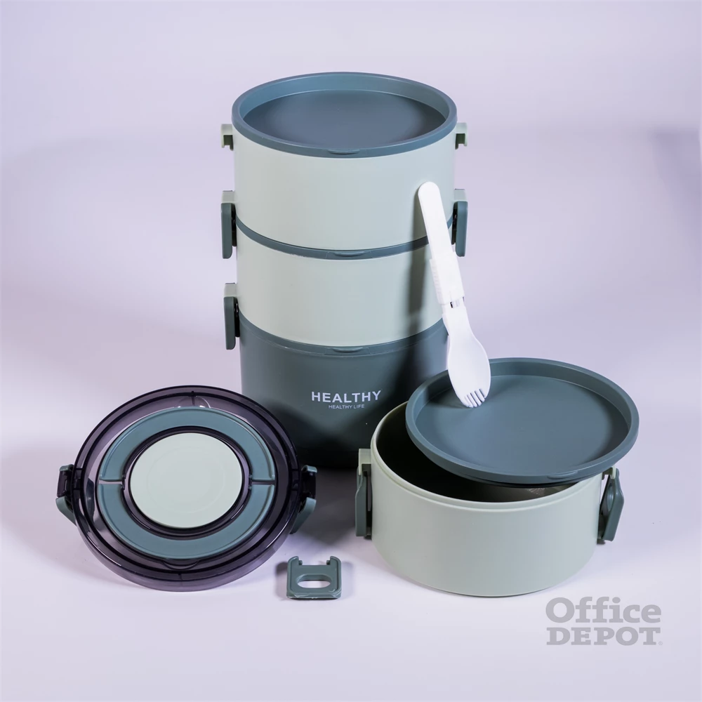 TOO KT-114-GR zöld műanyag ételhordó, 15×15×33 cm