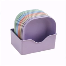 TOO KT-116 10db-os vegyes színekben búzaszalma műanyag tányér szett, 15×15×3cm TOO KT-116 10db-os vegyes színekben búzaszalma műanyag tányér szett, 15×15×3cm