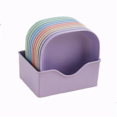 TOO KT-116 10db-os vegyes színekben búzaszalma műanyag tányér szett, 15×15×3cm TOO KT-116 10db-os vegyes színekben búzaszalma műanyag tányér szett, 15×15×3cm