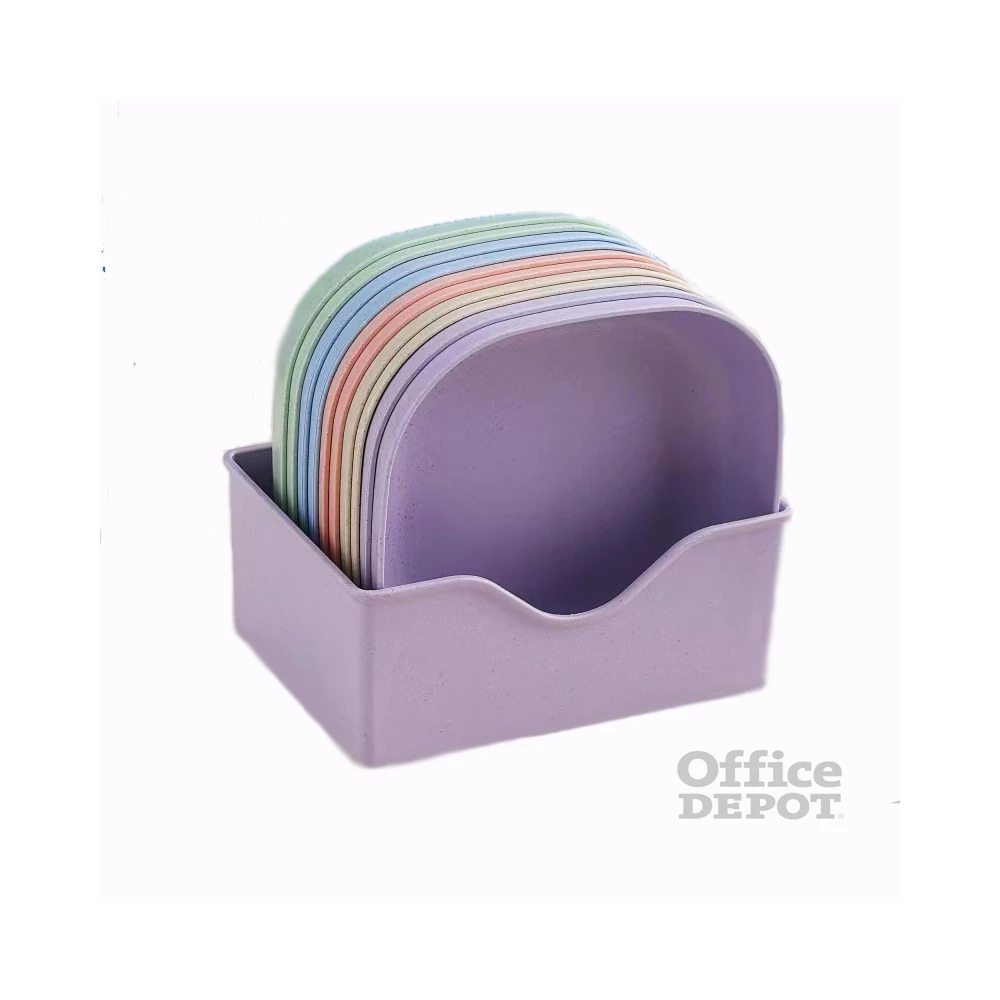 TOO KT-116 10db-os vegyes színekben búzaszalma műanyag tányér szett, 15×15×3cm