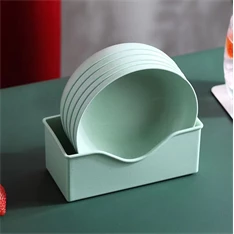 TOO KT-118 10db-os vegyes színekben búzaszalma műanyag kerek tányér szett, 15×15×3cm