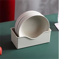 TOO KT-118 10db-os vegyes színekben búzaszalma műanyag kerek tányér szett, 15×15×3cm