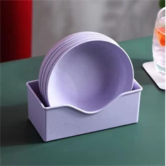 TOO KT-118 10db-os vegyes színekben búzaszalma műanyag kerek tányér szett, 15×15×3cm