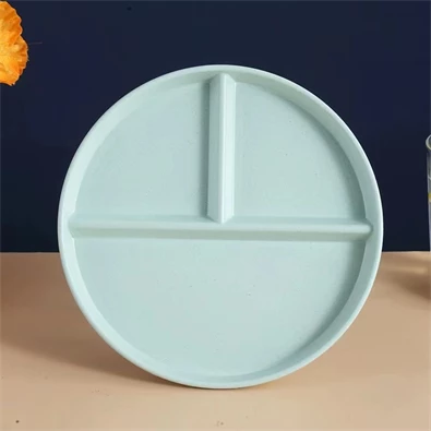 TOO KT-123 4db-os vegyes színekben búzaszalma műanyag elosztott tányér szett, 22.5×2.5cm