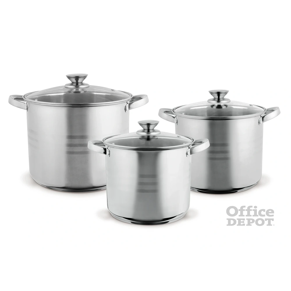 TOO LP-7173 prémium rozsdamentes 6 darabos edénykészlet, 9 liter+11,1 liter+17,5 liter fazék/lábas+fedők
