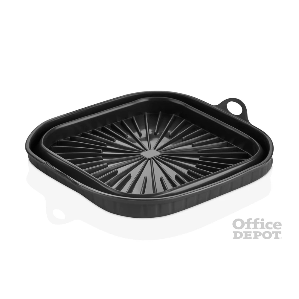 TOO összecsukható négyzetes szilikon forma forrólevegős sütőhöz (air fryer) 21cm*21cm, szürke, fekete vagy piros SL-3251