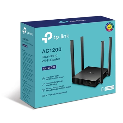 TP-Link Archer C54 AC1200 4xFE LAN 1xFE WAN port Dual-Band Vezeték nélküli Router TP-Link Archer C54 AC1200 4xFE LAN 1xFE WAN port Dual-Band Vezeték nélküli Router