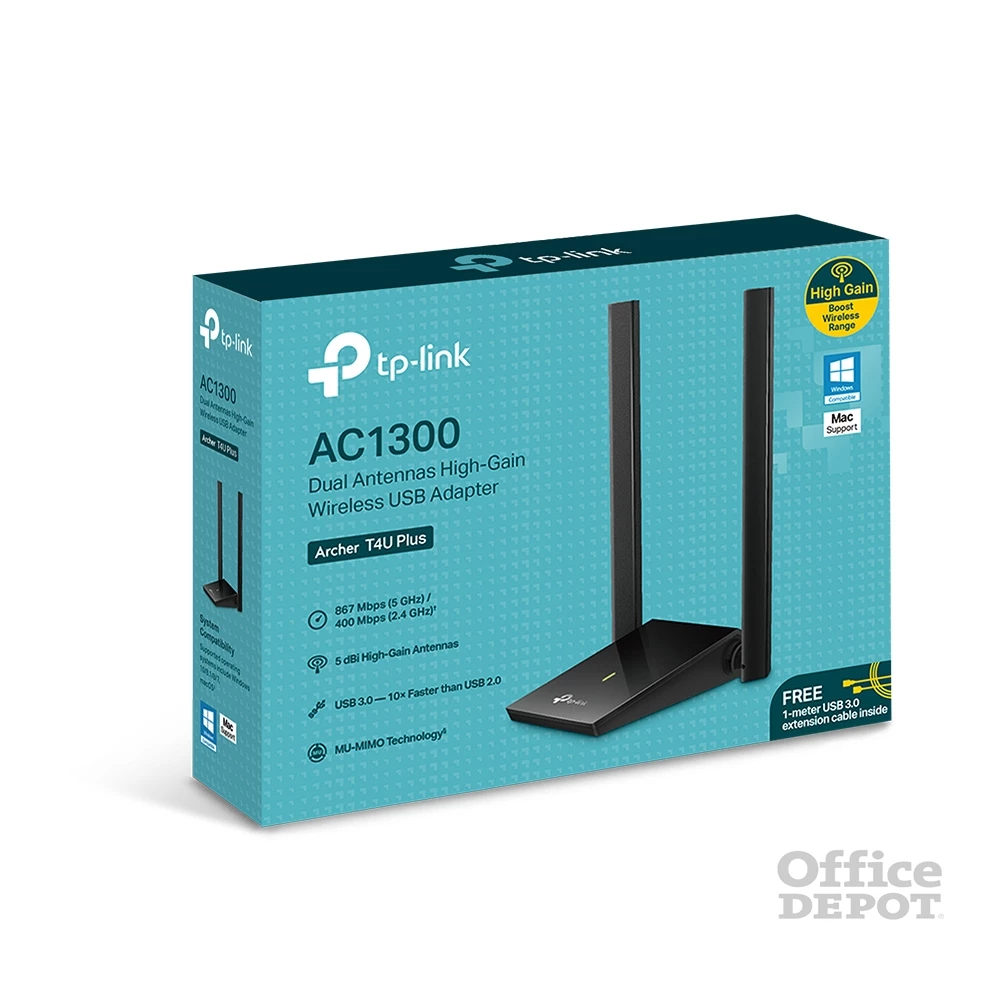 TP-Link Archer T4U Plus AC1300 Dual Band Vezeték nélküli USB adapter