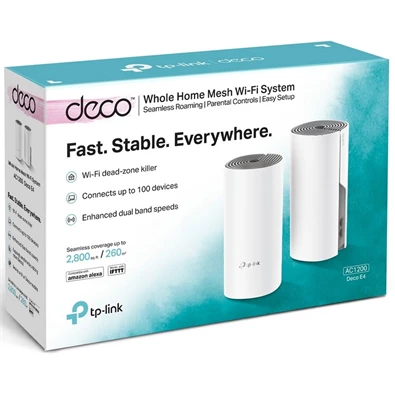 TP-Link DECO E4 AC1200 Whole-home Mesh Dual Band 802.11ac vezeték nélküli rendszer (2db-os) TP-Link DECO E4 AC1200 Whole-home Mesh Dual Band 802.11ac vezeték nélküli rendszer (2db-os)