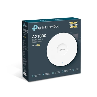 TP-Link EAP620 HD AX1800 Dual-Band Wi-Fi 6 Vezeték nélküli beltéri Gigabit Access Point TP-Link EAP620 HD AX1800 Dual-Band Wi-Fi 6 Vezeték nélküli beltéri Gigabit Access Point