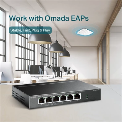 TP-Link TL-SF1006P 6x10/100Mbps FE LAN port 4xPoE+ nem menedzselhető asztali switch TP-Link TL-SF1006P 6x10/100Mbps FE LAN port 4xPoE+ nem menedzselhető asztali switch