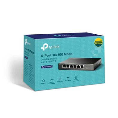 TP-Link TL-SF1006P 6x10/100Mbps FE LAN port 4xPoE+ nem menedzselhető asztali switch TP-Link TL-SF1006P 6x10/100Mbps FE LAN port 4xPoE+ nem menedzselhető asztali switch