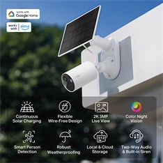 TP-Link Tapo C410 KIT 2K 3MP IP65 kültéri Napelemes biztonsági Wi-Fi kamera szett TP-Link Tapo C410 KIT 2K 3MP IP65 kültéri Napelemes biztonsági Wi-Fi kamera szett