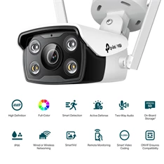 TP-Link VIGI C340-W /4MP/4mm/kültéri/H265/IR30m/SD/Smart Detection/kétirányú hang/Full-Color IP wifi csőkamera TP-Link VIGI C340-W /4MP/4mm/kültéri/H265/IR30m/SD/Smart Detection/kétirányú hang/Full-Color IP wifi csőkamera