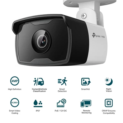 TP-Link VIGI C340I /4MP/2,8mm/kültéri/H265/IR30m/Smart Detection/IP csőkamera TP-Link VIGI C340I /4MP/2,8mm/kültéri/H265/IR30m/Smart Detection/IP csőkamera