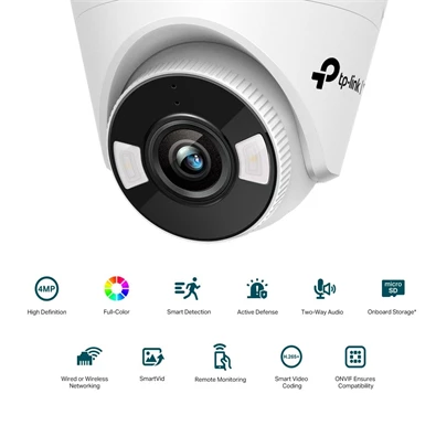 TP-Link VIGI C440 /4MP/2,8mm/beltéri/H265/IR30m/SD/Smart Detection/kétirányú hang/Full-Color IP turret kamera TP-Link VIGI C440 /4MP/2,8mm/beltéri/H265/IR30m/SD/Smart Detection/kétirányú hang/Full-Color IP turret kamera