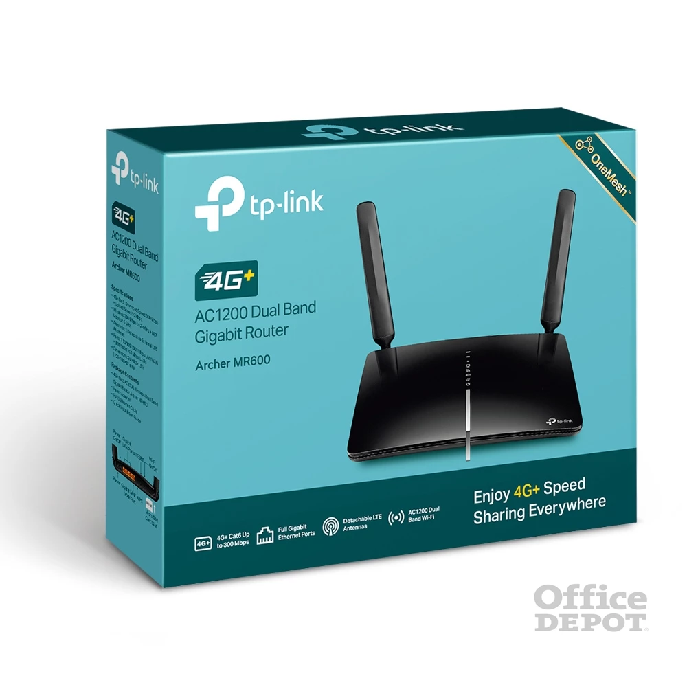 TP-Link Archer MR600 4G+ Cat6 AC1200 kétsávos vezeték nélküli Gigabit router - R