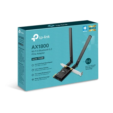 TP-Link Archer TX20E AX1800 Wi-Fi 6 Bluetooth 5.2 PCIe Adapter TP-Link Archer TX20E AX1800 Wi-Fi 6 Bluetooth 5.2 PCIe Adapter