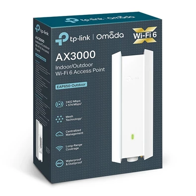 TP-Link EAP650-Outdoor AX3000 Dual-Band Wi-Fi 6 kültéri Vezeték nélküli Gigabit Access Point TP-Link EAP650-Outdoor AX3000 Dual-Band Wi-Fi 6 kültéri Vezeték nélküli Gigabit Access Point