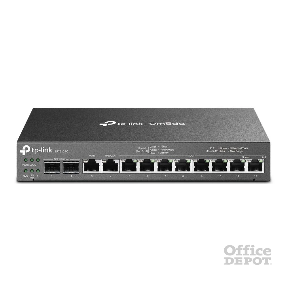 TP-Link ER7212PC Omada 8xGbE LAN, 1xGbE LAN/WAN, 1xGbE WAN, 2xSFP WAN/LAN port 3-in-1 VPN Router