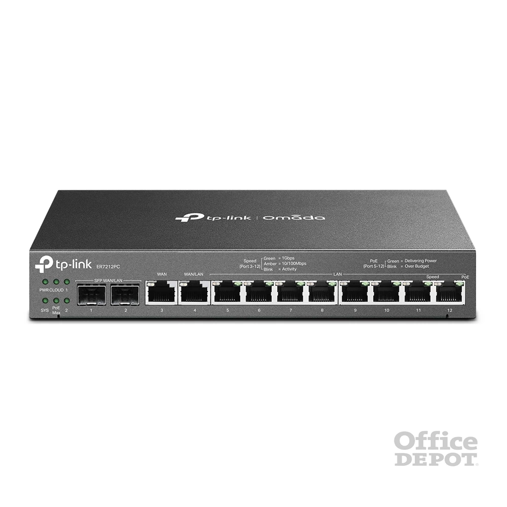 TP-Link ER7212PC Omada 8xGbE LAN, 1xGbE LAN/WAN, 1xGbE WAN, 2xSFP WAN/LAN port 3-in-1 VPN Router