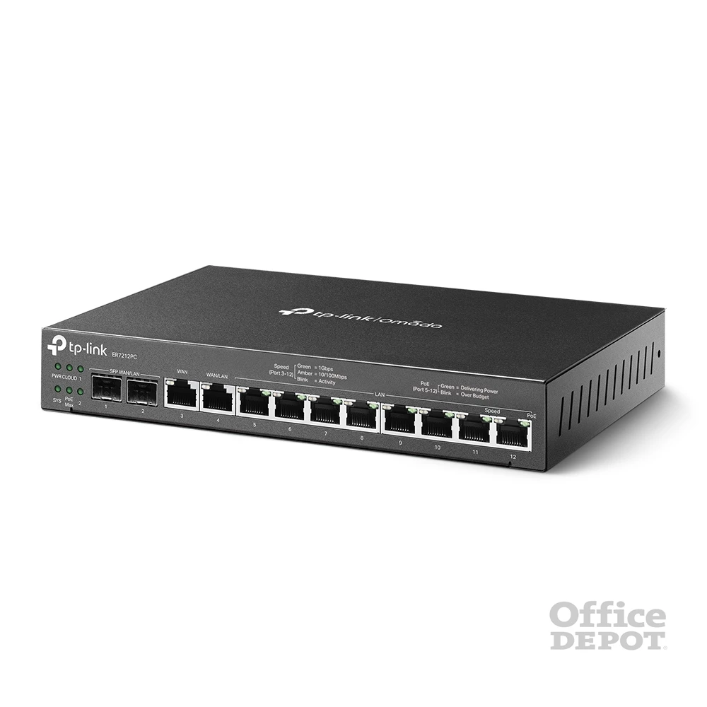 TP-Link ER7212PC Omada 8xGbE LAN, 1xGbE LAN/WAN, 1xGbE WAN, 2xSFP WAN/LAN port 3-in-1 VPN Router