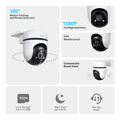 TP-Link Tapo C500 Full HD 3MP IP65 kültéri forgatható biztonsági Wi-Fi kamera TP-Link Tapo C500 Full HD 3MP IP65 kültéri forgatható biztonsági Wi-Fi kamera