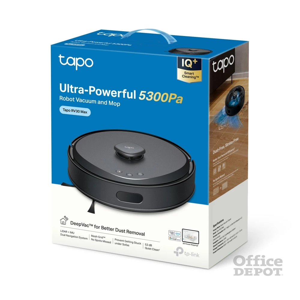 TP-Link Tapo RV30 Max fekete robotporszívó és felmosó - R