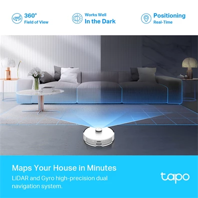TP-Link Tapo RV30 Plus LiDAR navigációs robotporszívó és felmosó intelligens automatikus ürítő dokkolóval TP-Link Tapo RV30 Plus LiDAR navigációs robotporszívó és felmosó intelligens automatikus ürítő dokkolóval