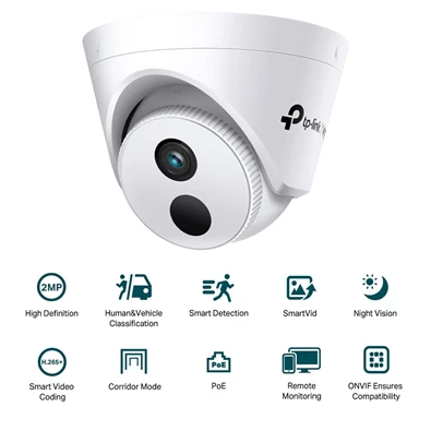 TP-Link VIGI C420I /2MP/2,8mm/beltéri/H265/IR30m/Smart Deteciton/IP turret kamera TP-Link VIGI C420I /2MP/2,8mm/beltéri/H265/IR30m/Smart Deteciton/IP turret kamera